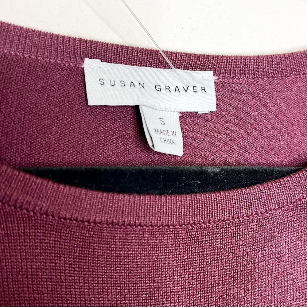 NEW Susan Graver Layered Sweater Top Violet Size Small - Picture 3 of 5